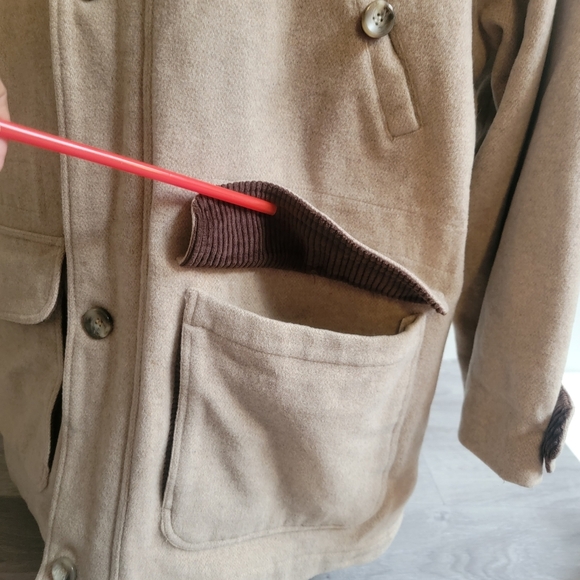 GECCU Austrailia Tan Wool Coat Jacket Size XXL(46) Women Cashmere Wool Pockets - Picture 11 of 15